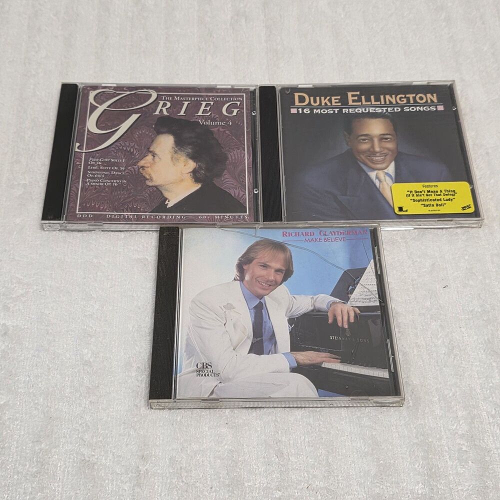 Grieg, Duke Ellington, Richard Clayderman CDs (3)